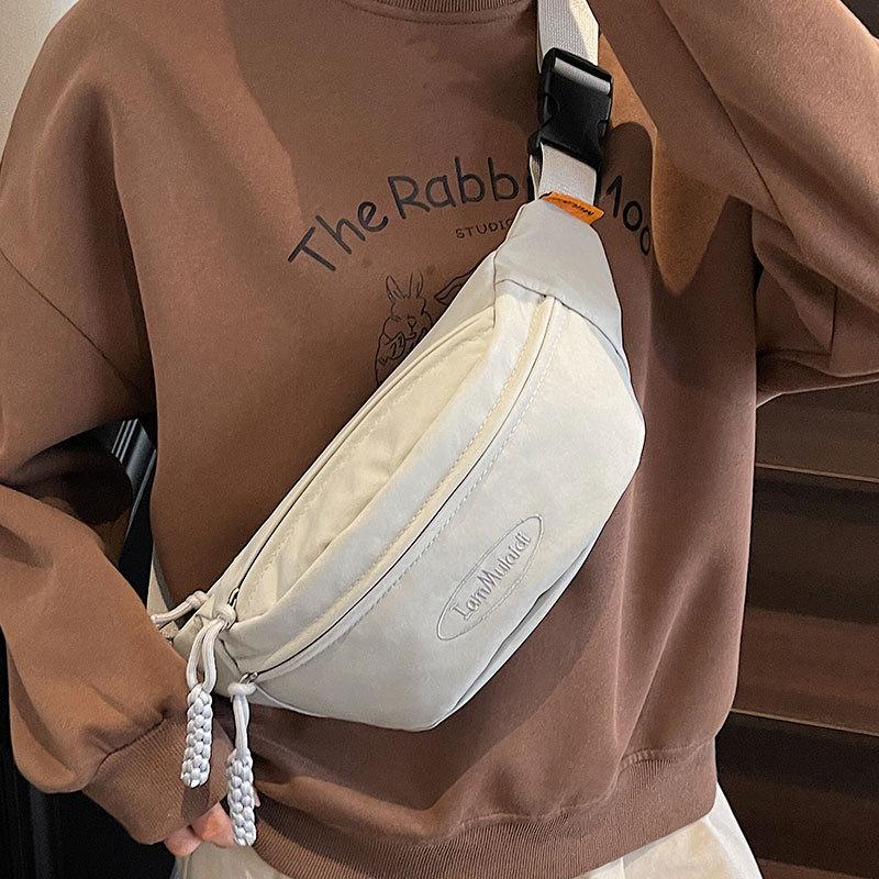Trend Hot Sale Japanese Korean Simple Sports Trend Leisure Fanny Pack Niche Personality Commuter Travel Crossbody Breast Bag Women