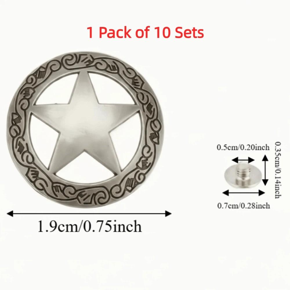 Kleine Größe Vintage Metall Concho Sterne Ausgestanzt DIY Lederhandwerk Conchos Geldbörse Dekoration