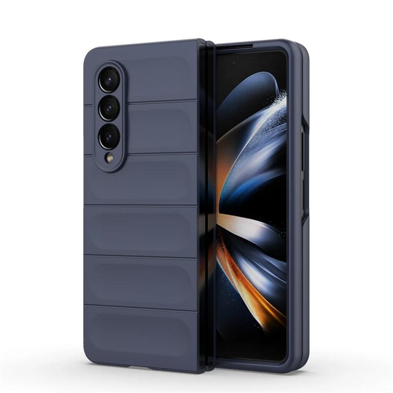 For Samsung Galaxy Z Fold4 3 5 5g Back Cover Phone Case Soft Liquid Silicone Anti-fall Shockproof Armor Protect Funda Coque