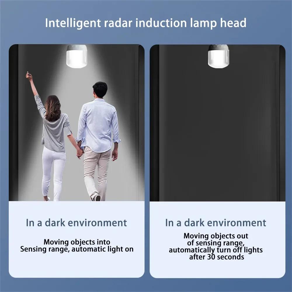 AC85-265V Radar Sensor E27 Buchse Smart Glühbirnen Adapter Lampe Halter Basis Küche Schlafzimmer Licht Schalter