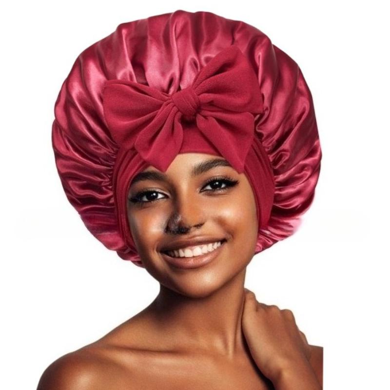 Satin Bonnet Silk Bonnet Adjustable Bonne for Sleeping Hair Bonnet with Tie Band Bonnets for Women Men Hair Wrap