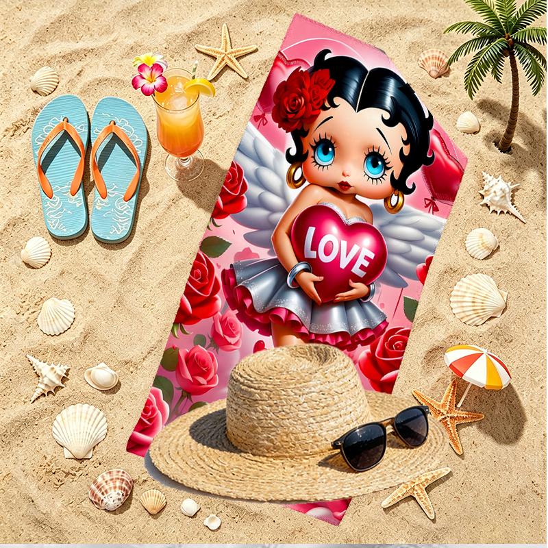 Doll Print Beach Towel, Versatile Lightweight Absorbent Beach Towel for Pool Surf Yoga Bathroom, Perfect Birthday Holiday Gift