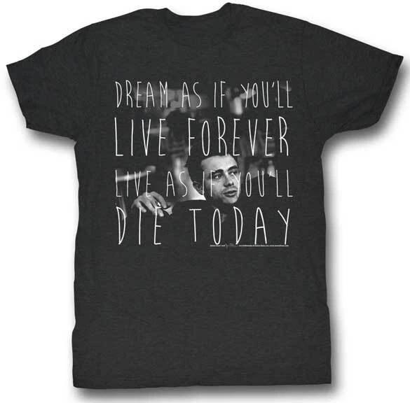 James Dean 1950 s Icon Legend Dream As If You ll Live Forever Men s T Shirt 2XL