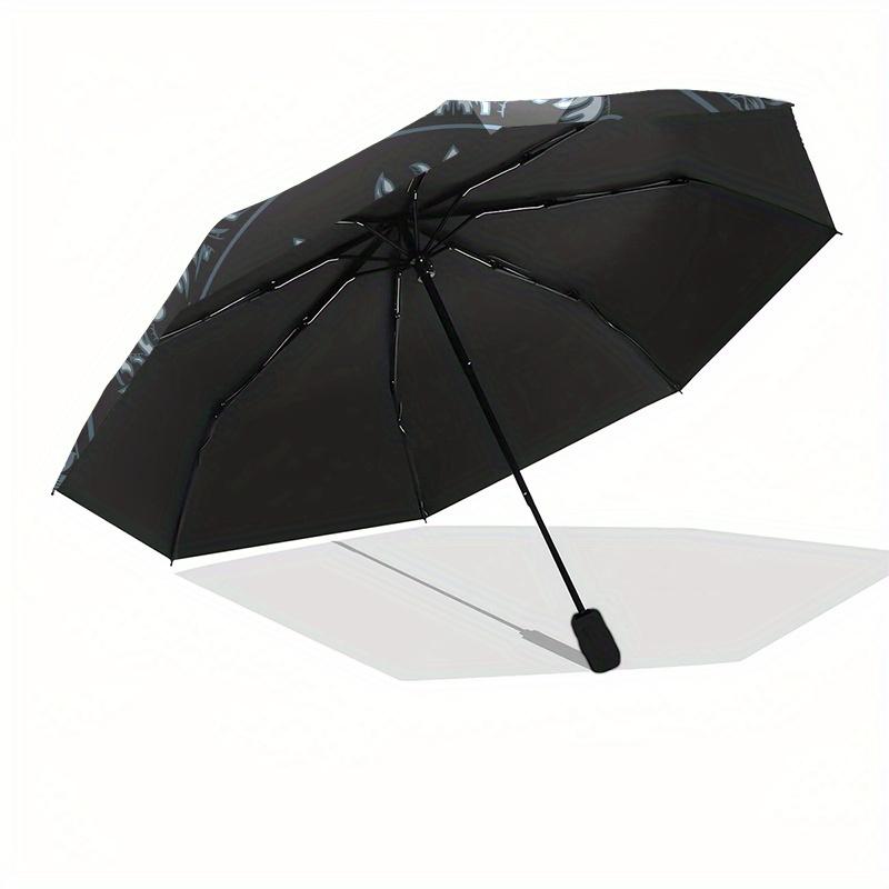 Raven & Floral Mandala Wall Art: Unique Decor for Any SpaceUmbrella, Portable 3-Fold Umbrella for Men & Women,Christmas Gift ES187