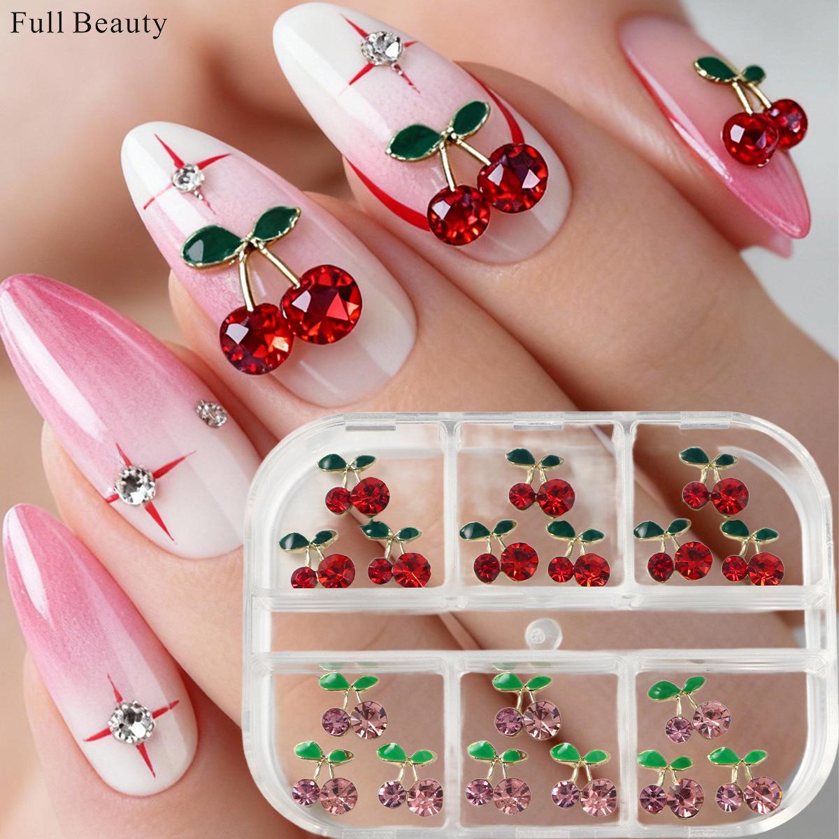 Nail Art Jewelry Cherry Bow Jewel Pendant Love Nail Three-dimensional Jewelry