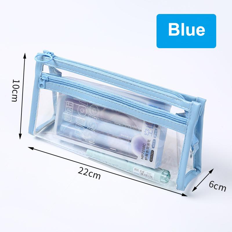 Transparent Pencil Case Large Capacity Simple Pen Bag Waterproof Cosmetic Bag School Study Stationery Office Supplies Makeup Bag
