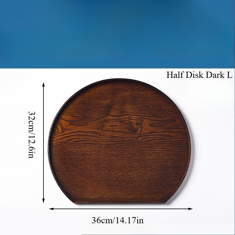 Wooden Serving Tray Half Moon Tray Salad Plate Nuts Bread Storage Dessert Plate for Farmhouse Kitchen Table Living Room Office