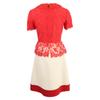 GUCCI 543335 2018 Paramount Sequin Logo Lace Bi-Color Dress dress 36 Red xIvoryUsed