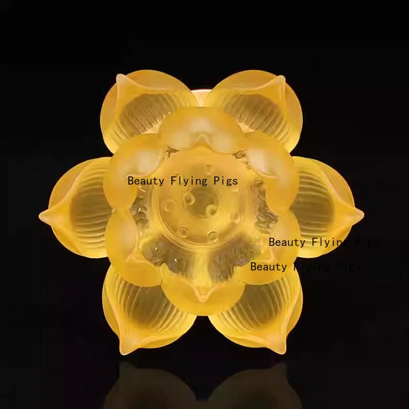 1pc Glazed Candle Holder Lotus Candle Holder Temple Sacrificial Candle Holder Chinese Buddhist Utensils No Candles Included