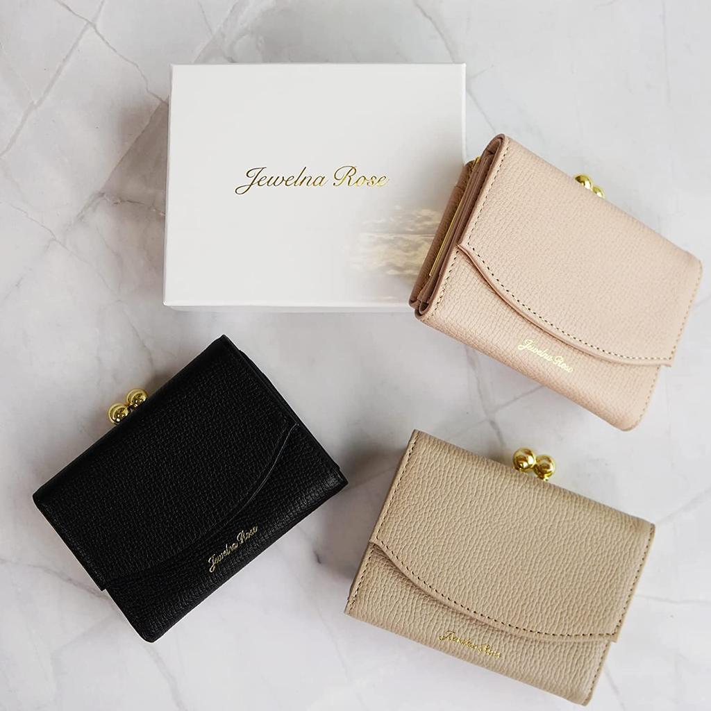 Jewel Narrows Genuine Leather Wallet [Mirage Wallet] Tri-fold Mini Wallet with Clasp Closure No. 15151