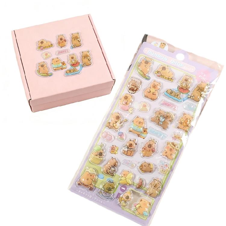 Embossed Decorative Sticker Adhesive PVC Resin Sticker For Water Bottle Pencil Case Notebook and Kids Room Wall Art