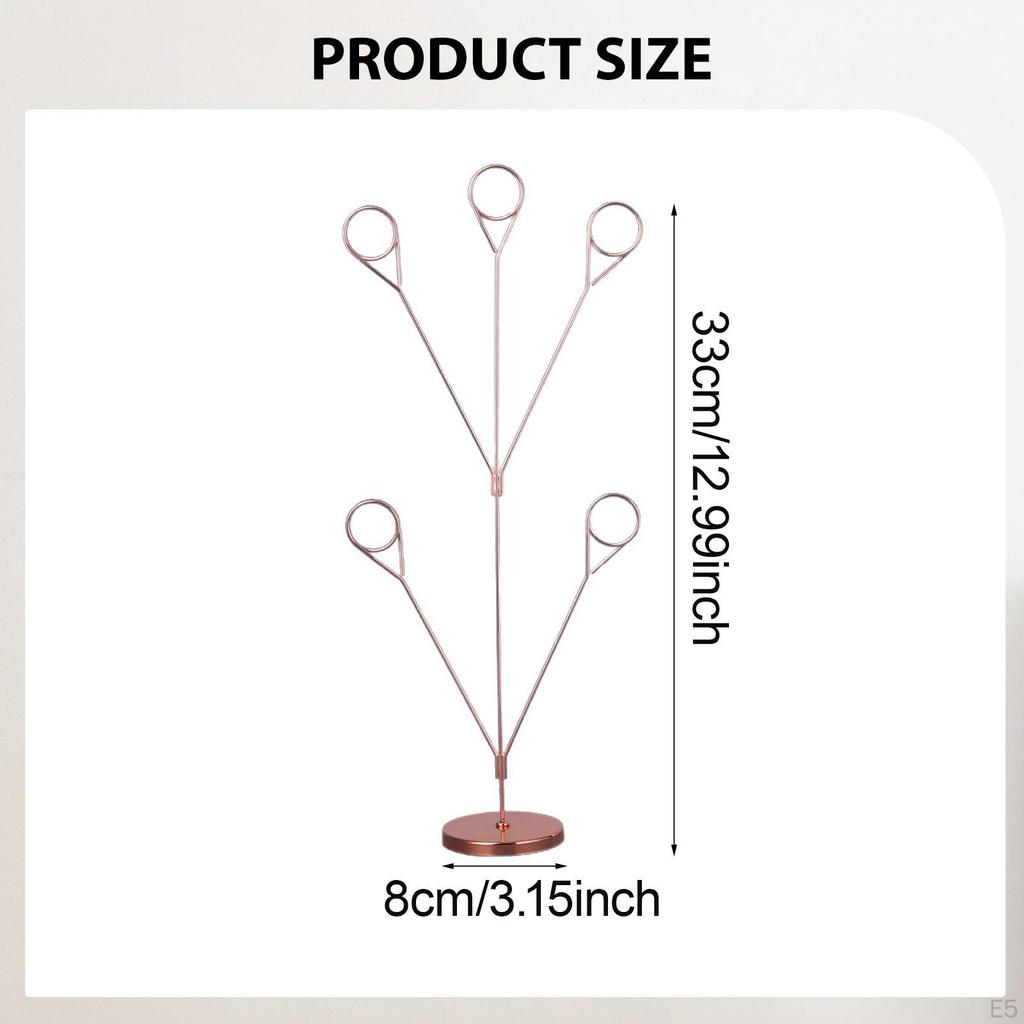 5 Branch Family Tree Picture Frame Holder Clips Desk Card Display Stand