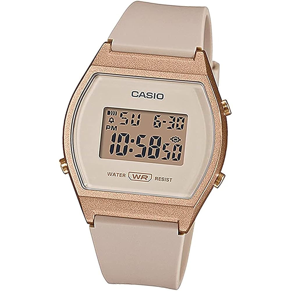 

Casio Standard Digital Watch LW204 Waterproof Lightweight Simple Design for Women and Kids Beige/Rose