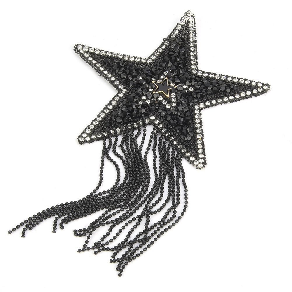 

Plastic DIY Adhesive Star Pattern Clothing Rhinestones Tassel Patches Clothes Bags Appliques #4