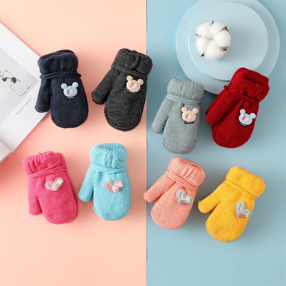 Eigenn Mittens with Thick Warm for Boys and Girls Ages Perfect for Playing In the Going To and Baby Available In 8 Cute Colors Children's Drawstring,
