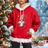 Women's Christmas Casual Fleece-Lined Hoodie With Long Sleeves And Pockets Sweatshirt Top