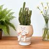 Funny Face Toilet Planter with Drainage Hole for Indoor Plants Cute Face Head Flower Pot for Home Office Balcony Garden