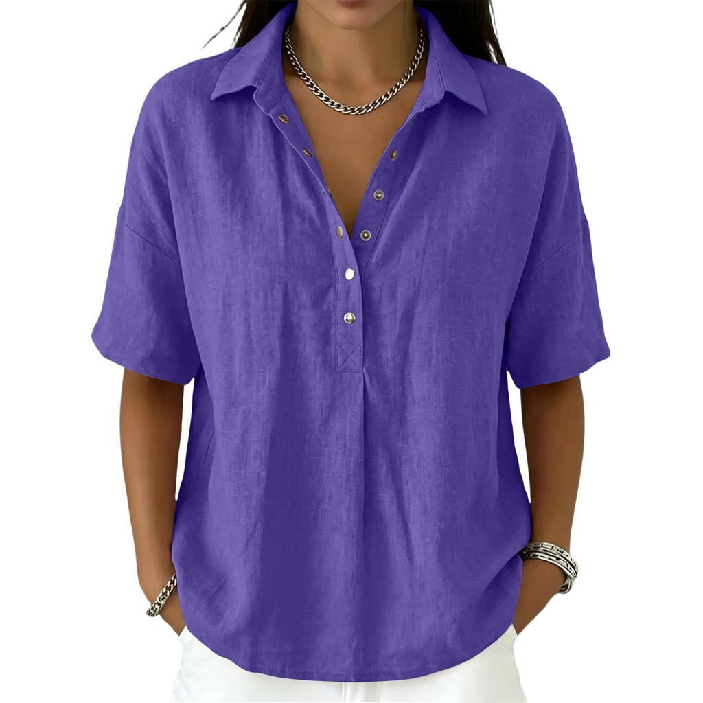 Womens Spring Tops Casual Button Down Blouse Summer Shirts for Women Loose Fit Lightweight Womens Summer Shirts