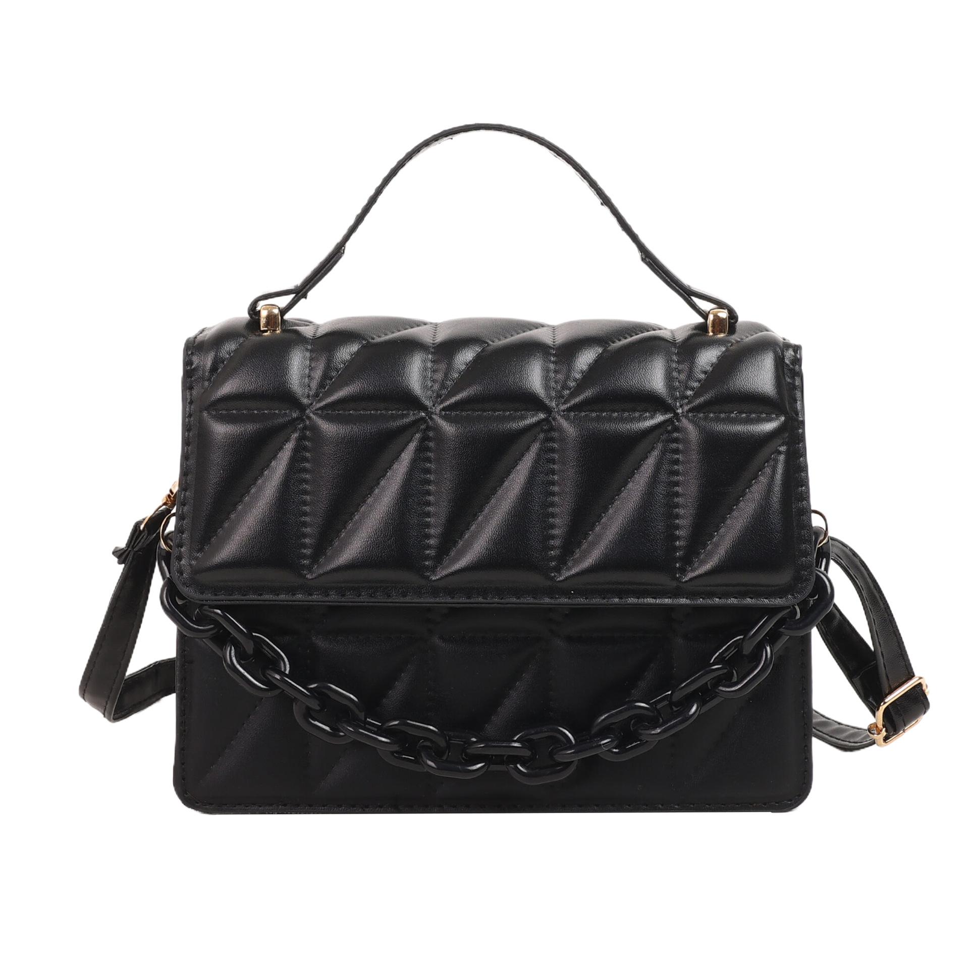 

Однотонная текстурная маленькая сумка женская осень 2025 новая модная портативная маленькая квадратная сумка простая ромбовидная на плечо сумка-мессенджер чёрный