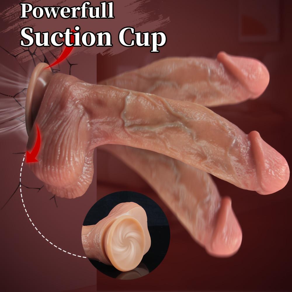 Ultra Realistic 12.2” Silicone Dildo with Strong Suction Cup, Curved Beginner Penis Toy for G-Spot & Anal Play, Hands-Free Adult Sex Toy