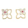 European and American niche classic diamond-encrusted four-leaf clover fritillary stud earrings temperament versatile four-color 925 silver needle ear