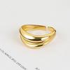 VENTFILLE 925 Silver Gold Color Open Ring for Women INS Niche Irregular Wave Sand Surface Wide Noodle Party Birthday Gift