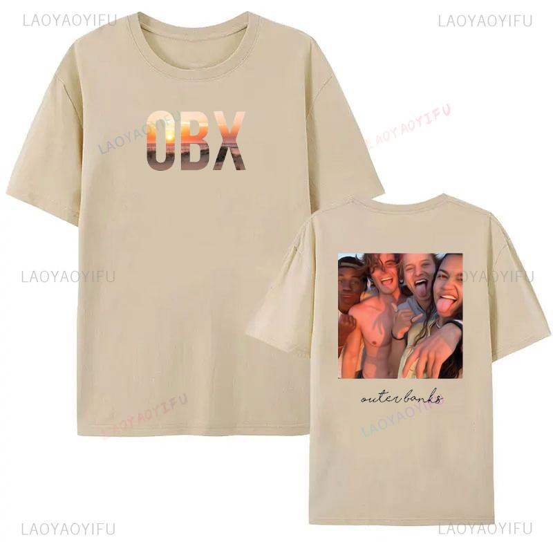 Fashion Surfing Outer Banks Printed T-shirt Women Man Retro Style T-Shirt Vacation Beach Shirt High Quality Cotton Short Sleeve