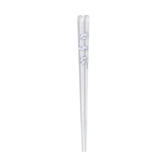Komori Resin "Crayon Shin-chan" Shiro Diamond Cut Chopsticks & Chopstick Rest Set, 18cm, Clear, Non-slip Finish, Made In Japan