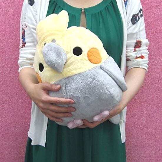 Hamee TST ADVANCE Munyum Cockatiel Plush Normal XL Size Toy, Gray,