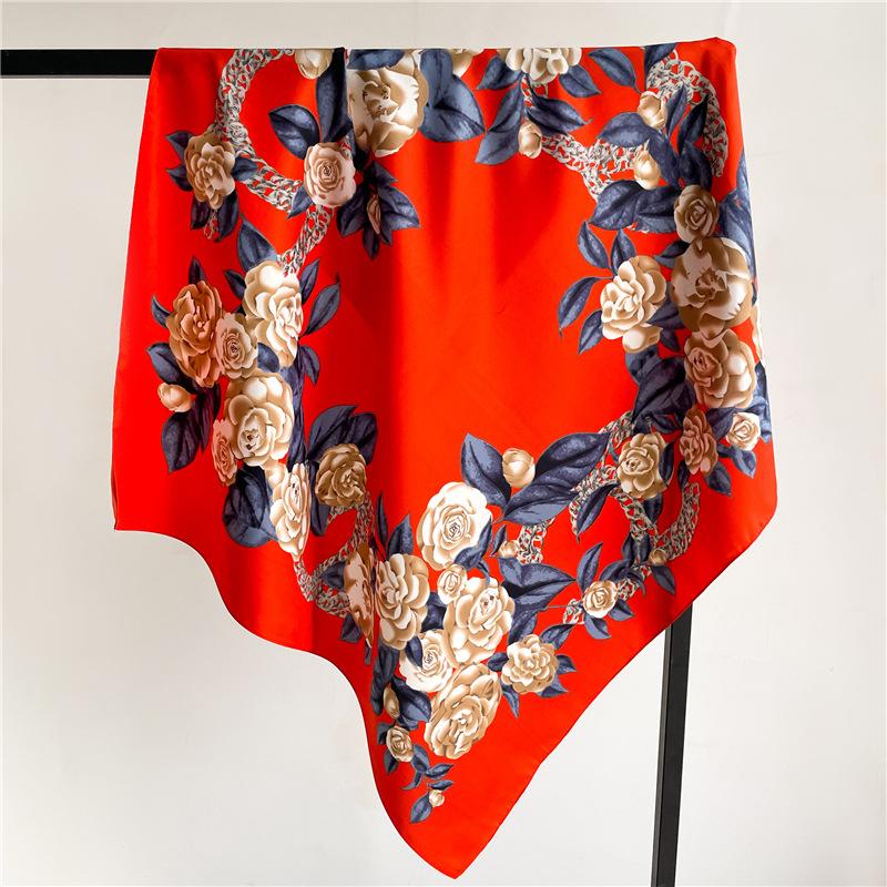 

Принт Шелковый Платок Женский 90X90см Квадратные Платки Дизайн Хиджаб Повязка на Волосы Головная Повязка Женский Носовой Платок Шейный Платок Шаль Бандана Подарок Маме 90X90cm