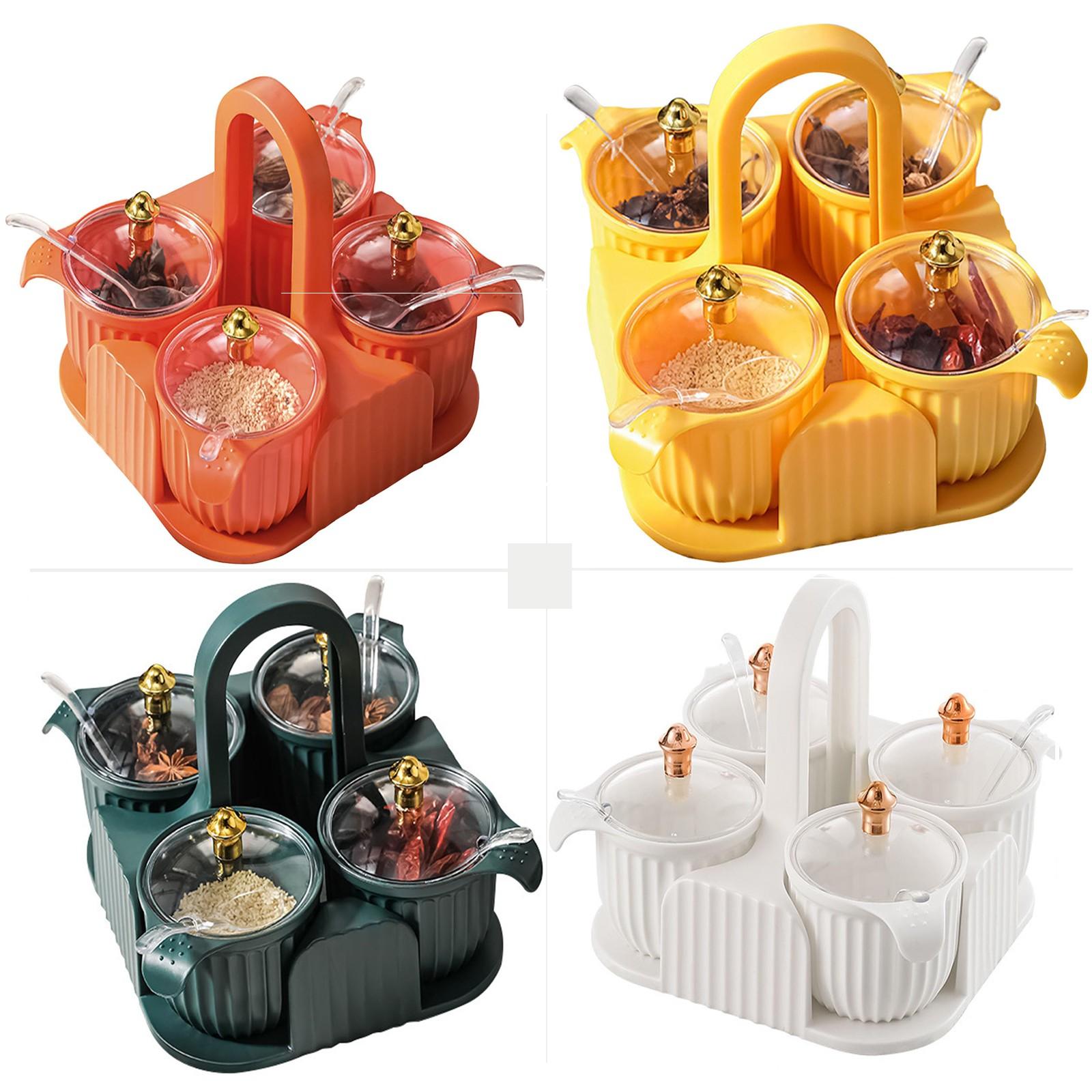 

Integrated Multi-grid Seasoning Box, Household Combination, Light Luxury, Sealed Seasoning Jar, Kitchen Storage, Cruice Bottle One Size жовтий