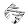 Sophisticated Square Hollow Strips Rings Adjustable Open Rings Geometric Rings