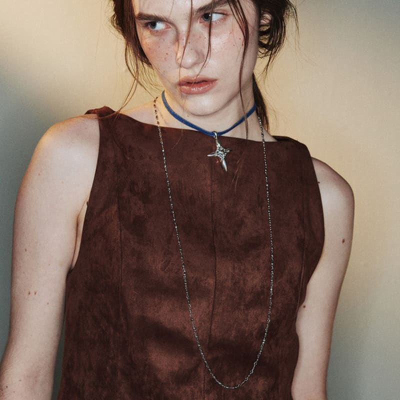 

August Harmony Dot Chain Long Necklace / 2color Gold