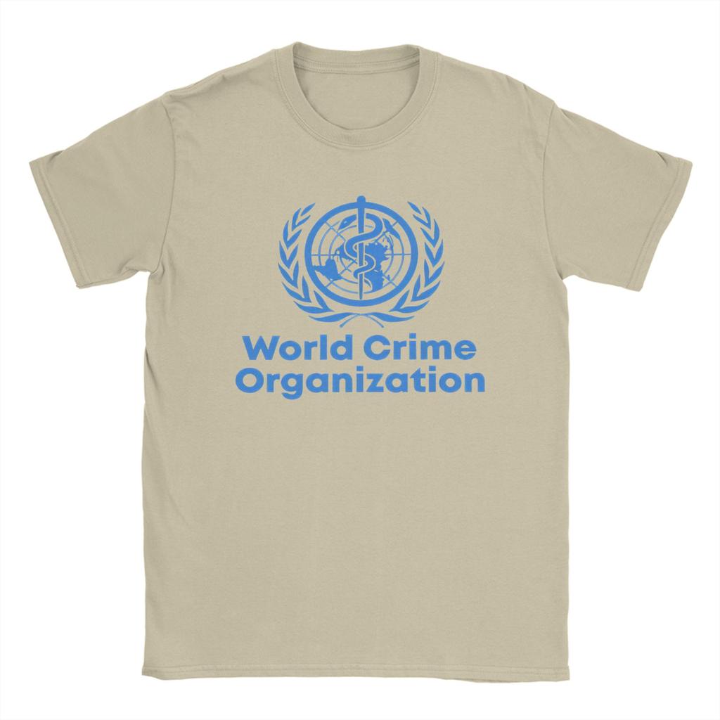 WHO World Health Organization Super Earth TShirts for Men Pure Cotton Tee Shirt Round Neck Short Sleeve T Shirts Clothing