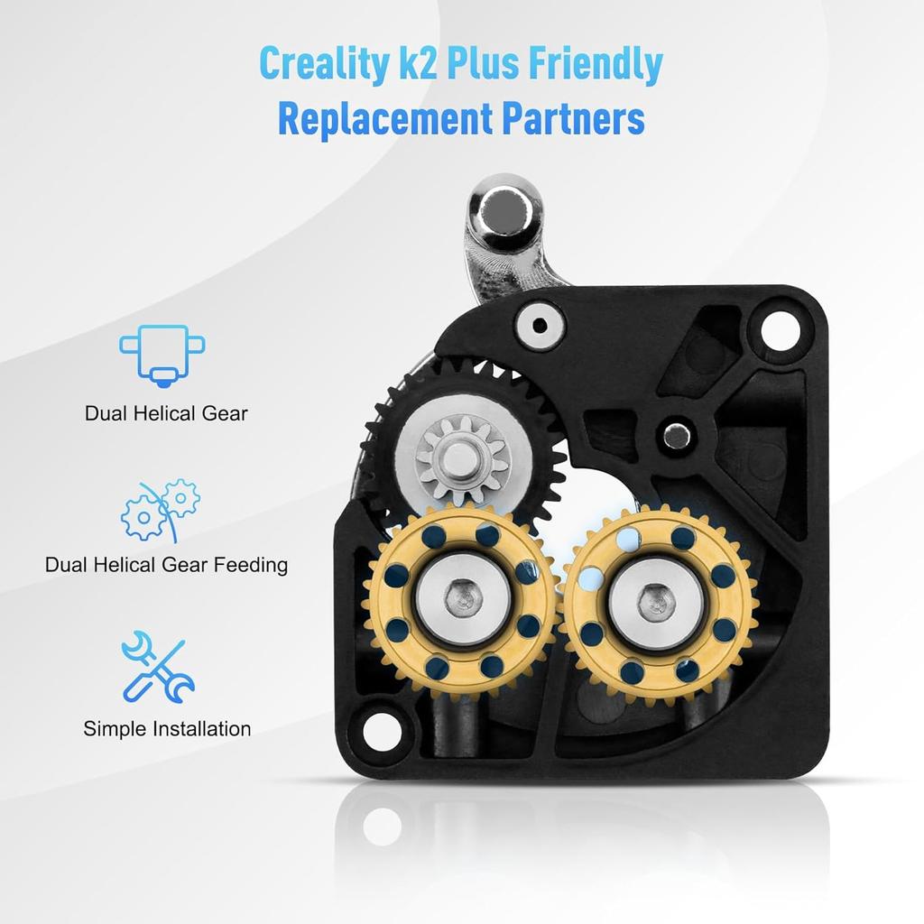 Gold K2 Extruder Gear (2 pcs) K2 Plus Extruder xirbbo Upgrade Gears Kit All Metal Filament Drive Extruder Gear for K2 Plus 3D Printer Accessories