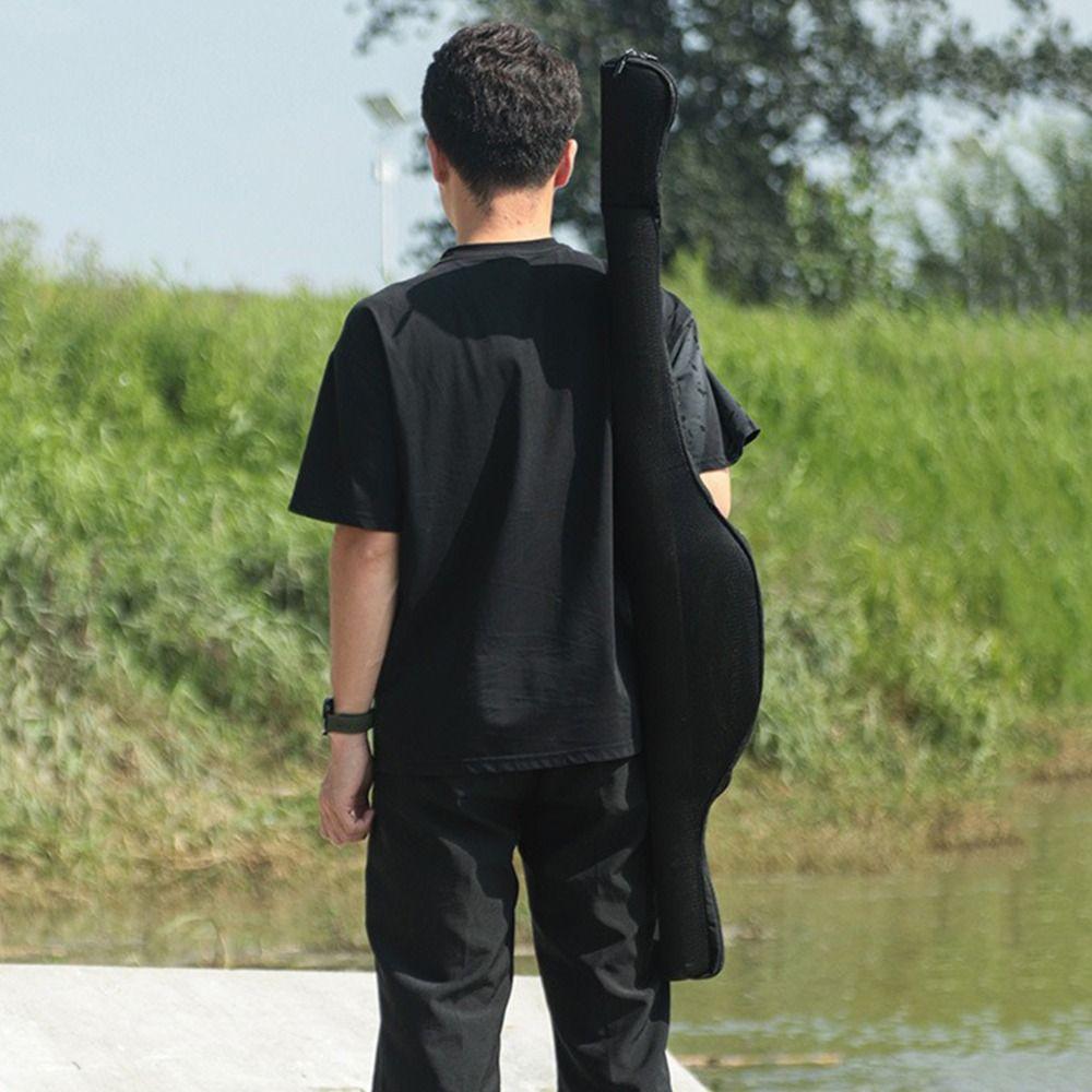 New Portable Folding Fishing Rod Bag With Shoulder Strap 120/130CM Fishing Rod Case Black Fishing Organizer