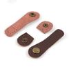 Handmade Hasp Buttons Leather Bag Buckles with Sewing Holes DIY Bag Accessories
