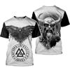 Viking Logo 3D Printed T-shirt Men's Summer Street Style Fashionable Short Sleeved Top Hip-hop Harajuku Trendy Personality O-neck Pullover