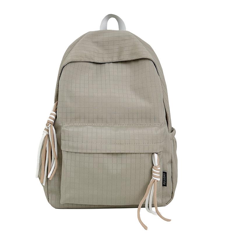 Schoolbag Retro Hong Kong Style Plaid Backpack New Large Capacity Junior High School College Student Schoolbag Travel Versatile Backpack Plaid