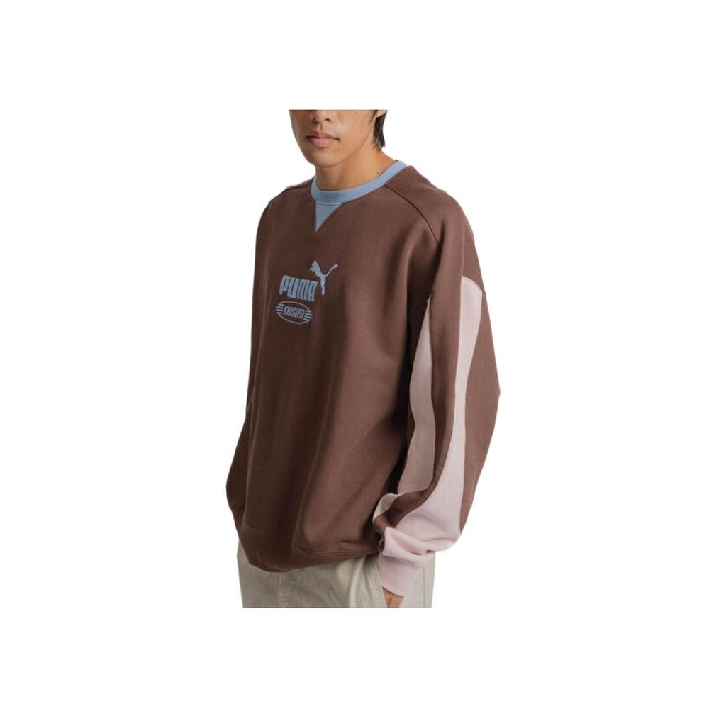Puma Kid Super Collaboration Series Crew Outdoor Casual Sports Round Neck Long Sleeve T-Shirt Men Tops Brown 626700-65