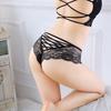 Pure Desire French Lace Edge Bow Panties Women Hollowed Out Underwear Comfortable Sexy Cross Thin Belt Women Briefs
