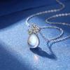 Exquisite 925 Sterling Silver Teardrop Moonstone Necklace for Women - Creative Design Clavicle Chain