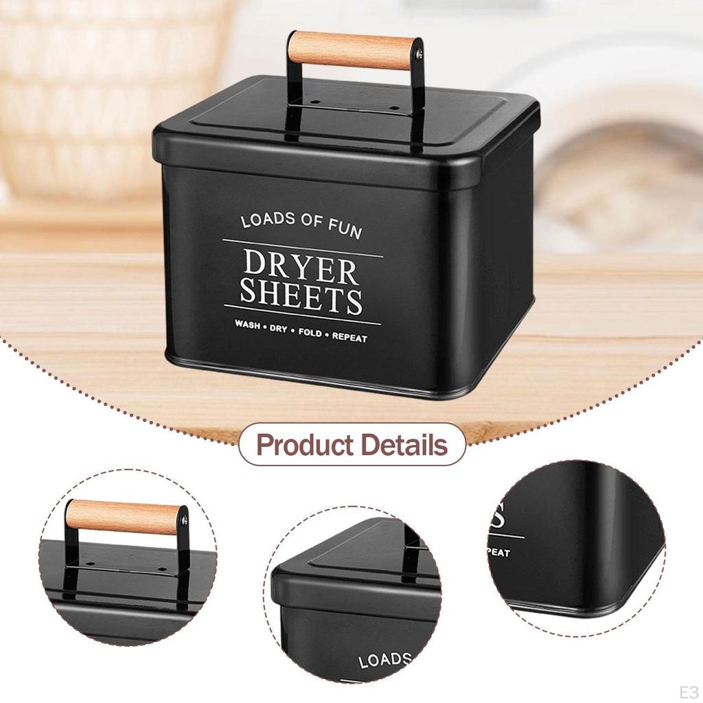 Trocknertuchbehälter Halter Modern Holzgriff Aufbewahrungsbehälter Deko Waschmittelkapsel