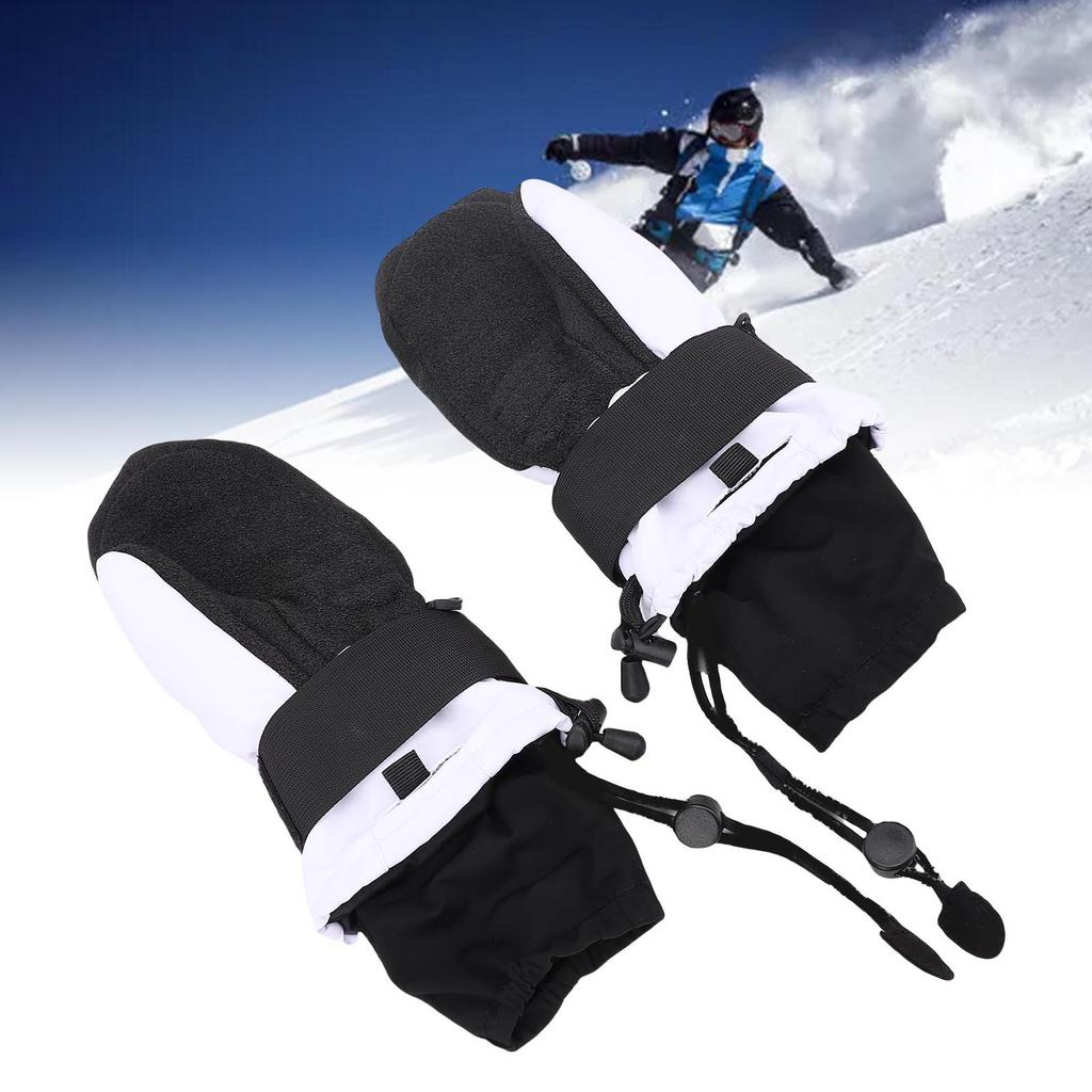 Ski Mittens with Wrist Guards Waterproofing Pocket Secure Fit Inner 5 Finger Snowboarding Mittens fo
