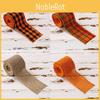 Versatile Thanksgiving Burlap Ribbon Collection Featuring Orange Checkered Patterns For Crafting