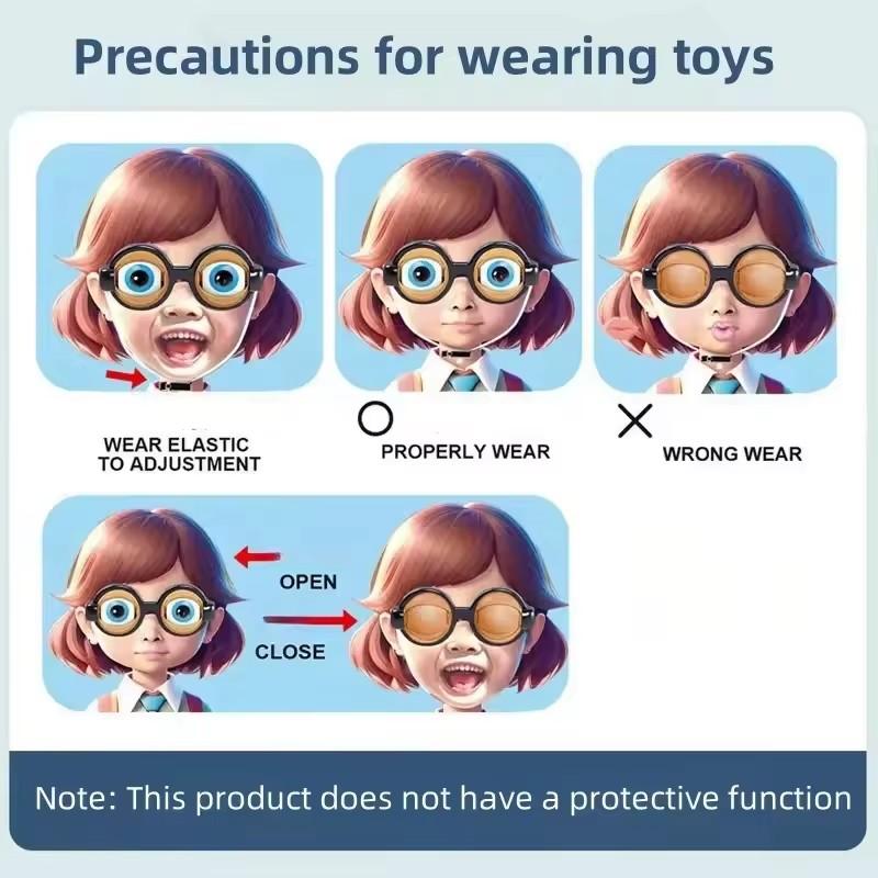 1 Stück Lustige Brille Verrückte Augen Requisiten für Erwachsene Kinder Verrückt Blinzelnd Große Froschaugen Spielzeug Zubehör für Party Weihnachten Halloween