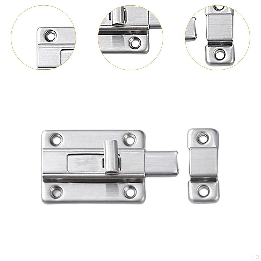 Door Bolt Security Slide Latch Lock,Stainless Steel with 6 Screws,Slide Sliding Lock