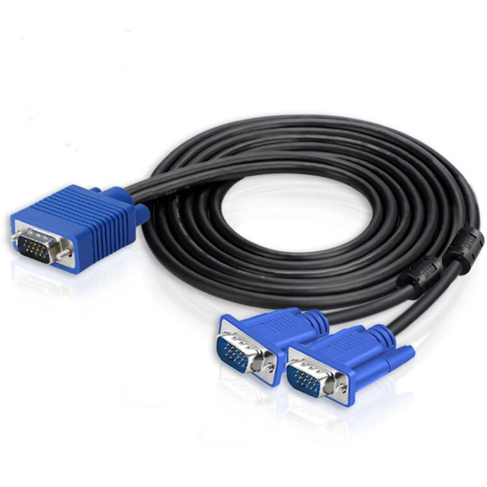 Full HD 1080P 1 Male To 2 Male VGA Splitter Cable Dual Monitor Y Adapter Video Cord