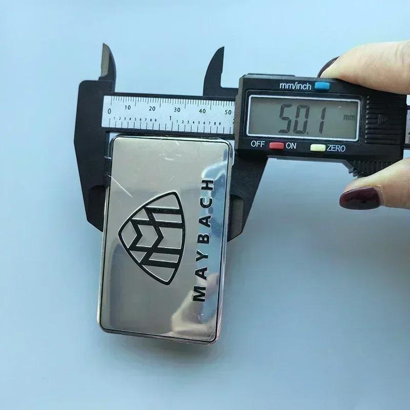 8x5cm Dünner Aluminium-Quadrat-Aufkleber Auto-Emblem für Mercedes Benz Maybach S450 S680 Motorhauben-Plakette Logo Schwarz Silber