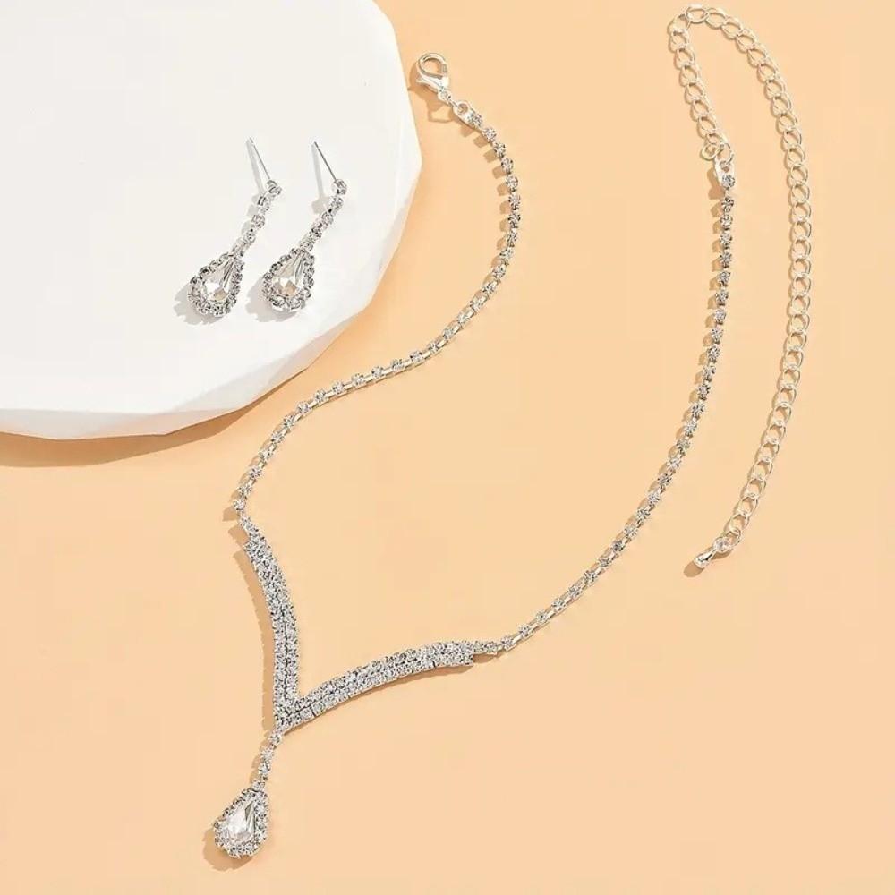 Crystal Crystal Jewelry Set Sparking Collar Chain Bridal Jewelry Bridal Jewelry  Gift